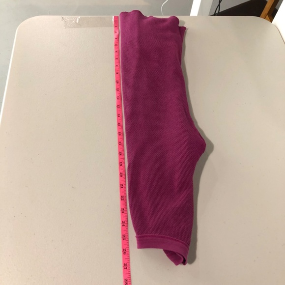 Free People Thermal Top Size M Purple Fitted Notch Neck Crochet Long Sleeve - Picture 14 of 16